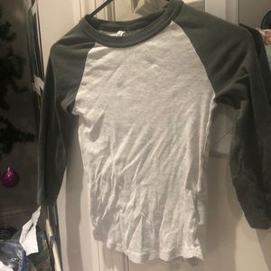 Green and grey shirt